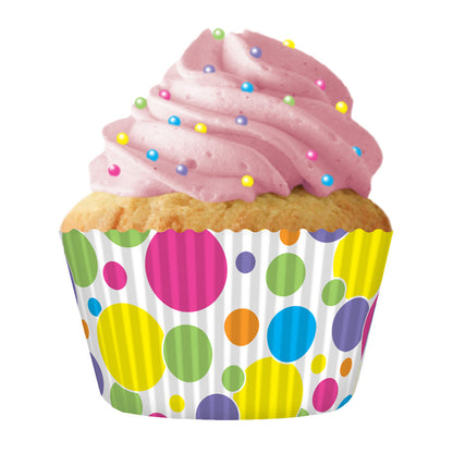 9111 Cupcake Creations Jumbo Rainbow Dots Baking Cups