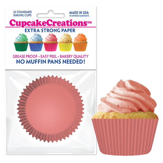 9148 Cupcake Creations Solid Coral Baking Cups