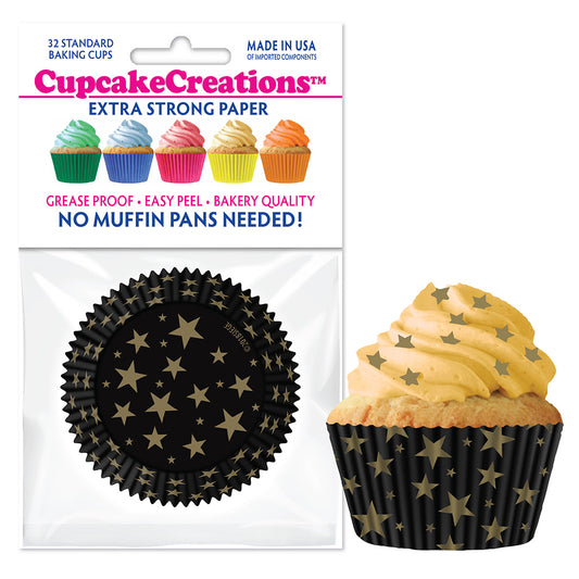9178 Cupcake Creations Gold Stars Baking Cups