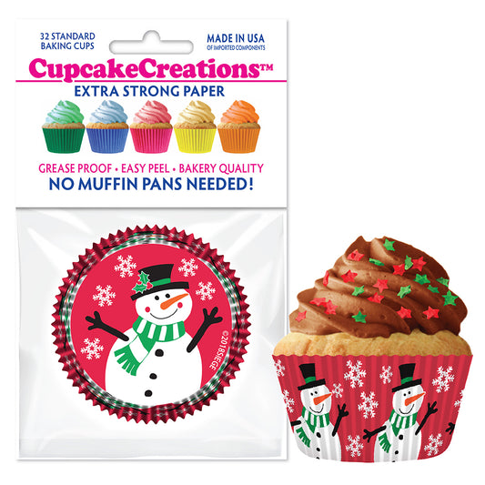 9190 Cupcake Creations Red Snowman Baking Cups