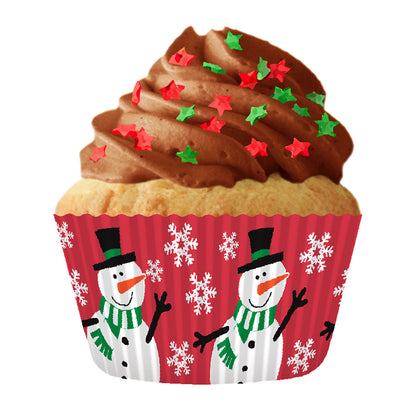 9190 Cupcake Creations Red Snowman Baking Cups