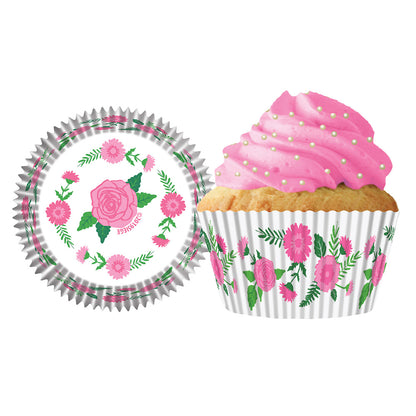 9196 Cupcake Creations Pink Flowers Baking Cups