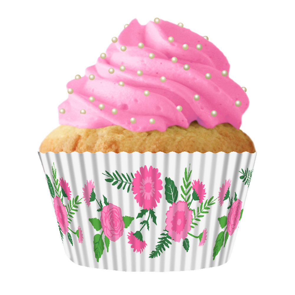 9196 Cupcake Creations Pink Flowers Baking Cups