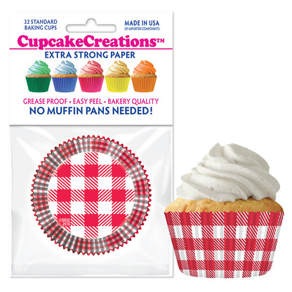 9198 Cupcake Creations Picnic Plaid Baking Cups