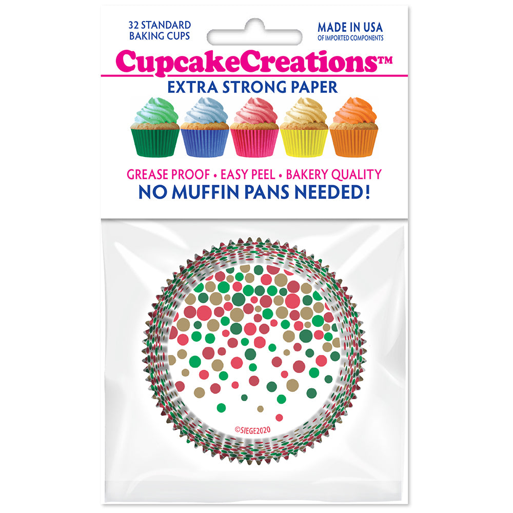 9209 Cupcake Creations Christmas Dots Baking Cups