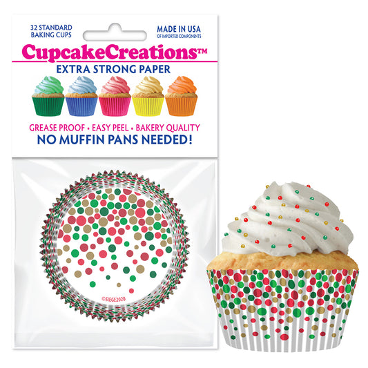 9209 Cupcake Creations Christmas Dots Baking Cups