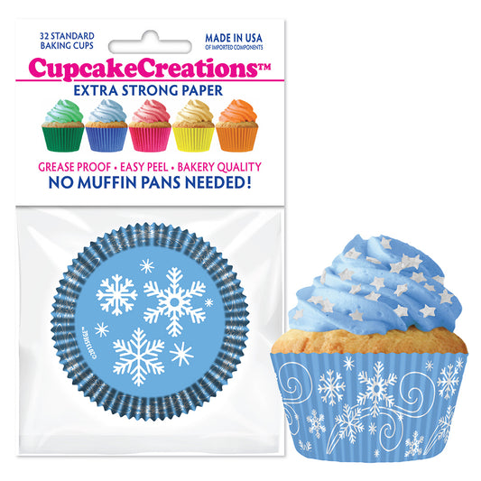 9212 Cupcake Creations Blue Snowflake Baking Cups