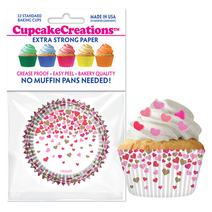 9216 Cupcake Creations Falling Hearts Baking Cups