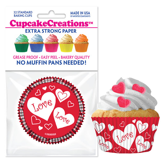9218 Cupcake Creations Hearts with Love Baking Cups