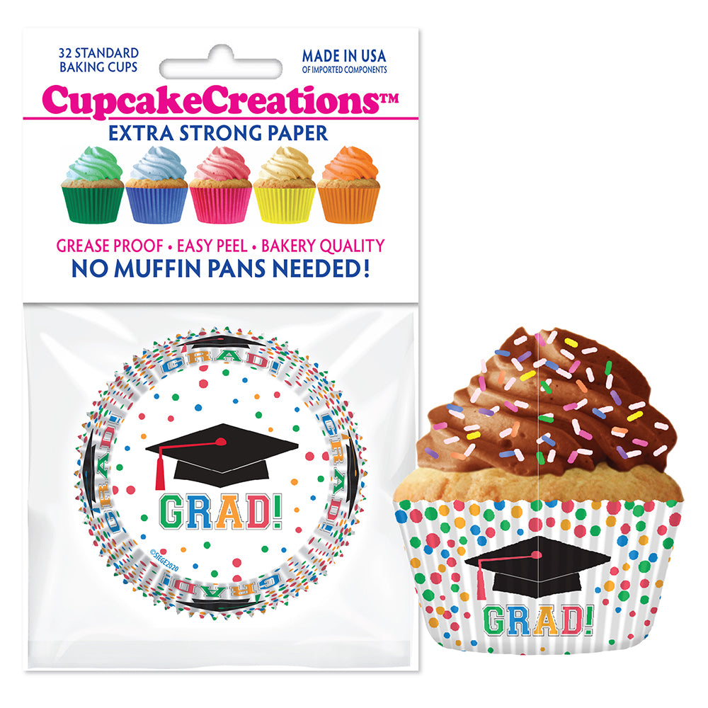 9231 Cupcake Creations Graduation Dots Baking Cups