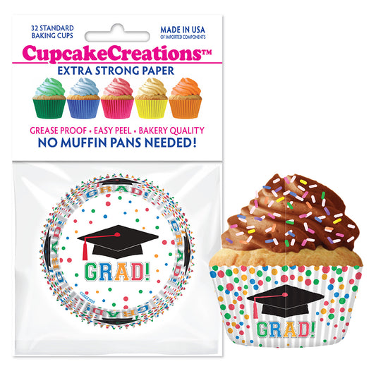 9231 Cupcake Creations Graduation Dots Baking Cups