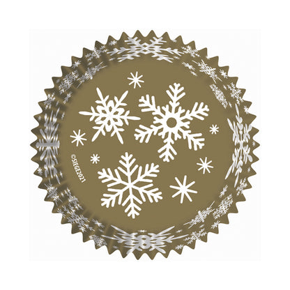 9244 Cupcake Creations Gold Snowflake Baking Cups