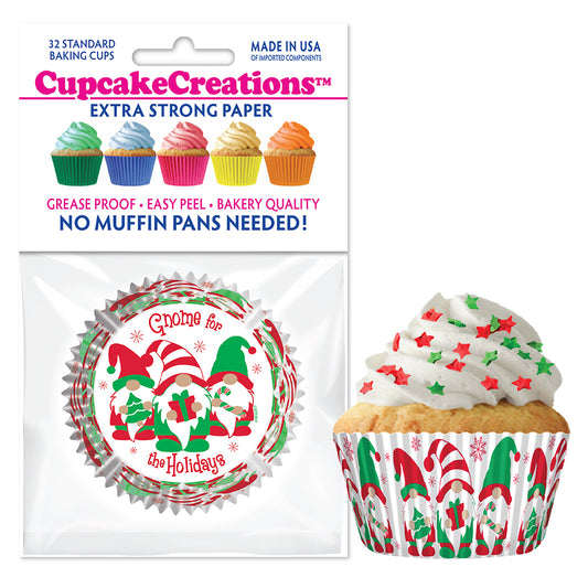 9254 Cupcake Creations Gnome for the Holidays Baking Cups