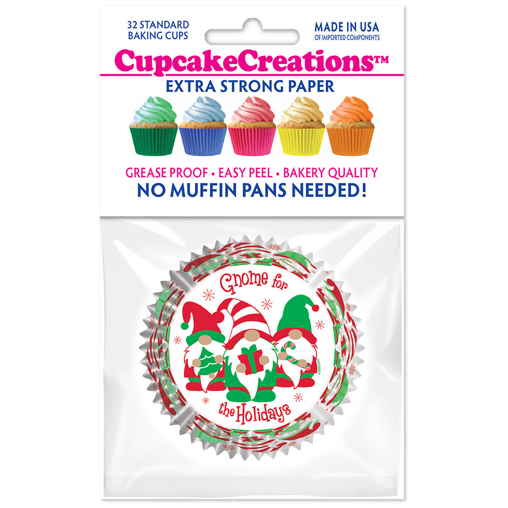 9254 Cupcake Creations Gnome for the Holidays Baking Cups