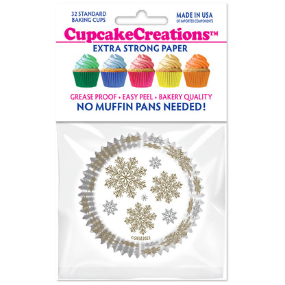 9256 Cupcake Creations Elegant Snowflakes Baking Cups