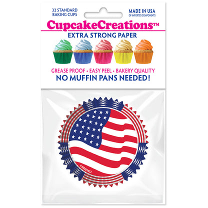 9257 Cupcake Creations American Flag Baking Cups